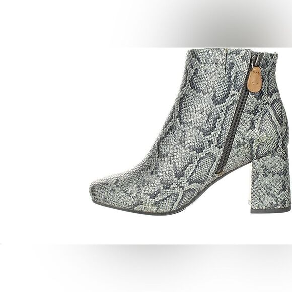Gentle Souls | by Kenneth Cole Troy Pewter Snakeskin Side Zip Heeled Booties | 6 - Picture 3 of 5